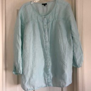 Linen button down blouse